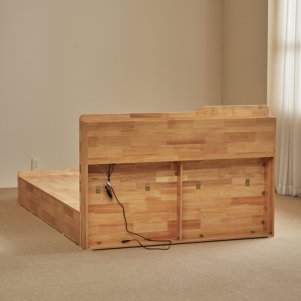 [무료배송] 루이스 LED 평상형 수납 침대 프레임 SS