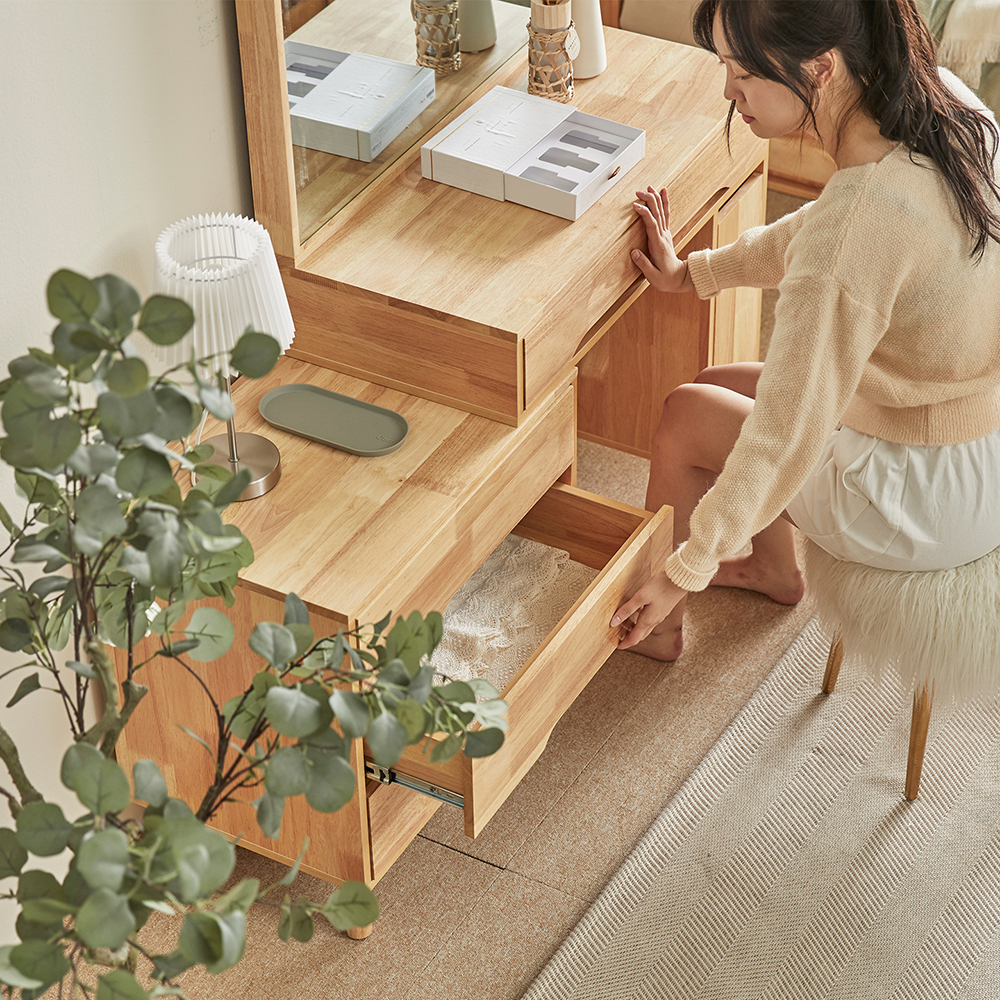 [무료배송] 루이스 확장형 수납 화장대 세트 (거울 포함)