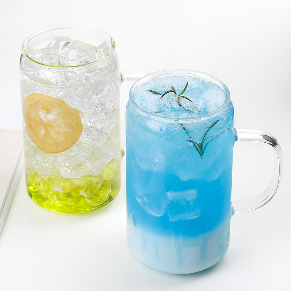 내열유리 홈카페 카페머그 유리컵세트 500ml, 4개, 비어캔(BCM500)