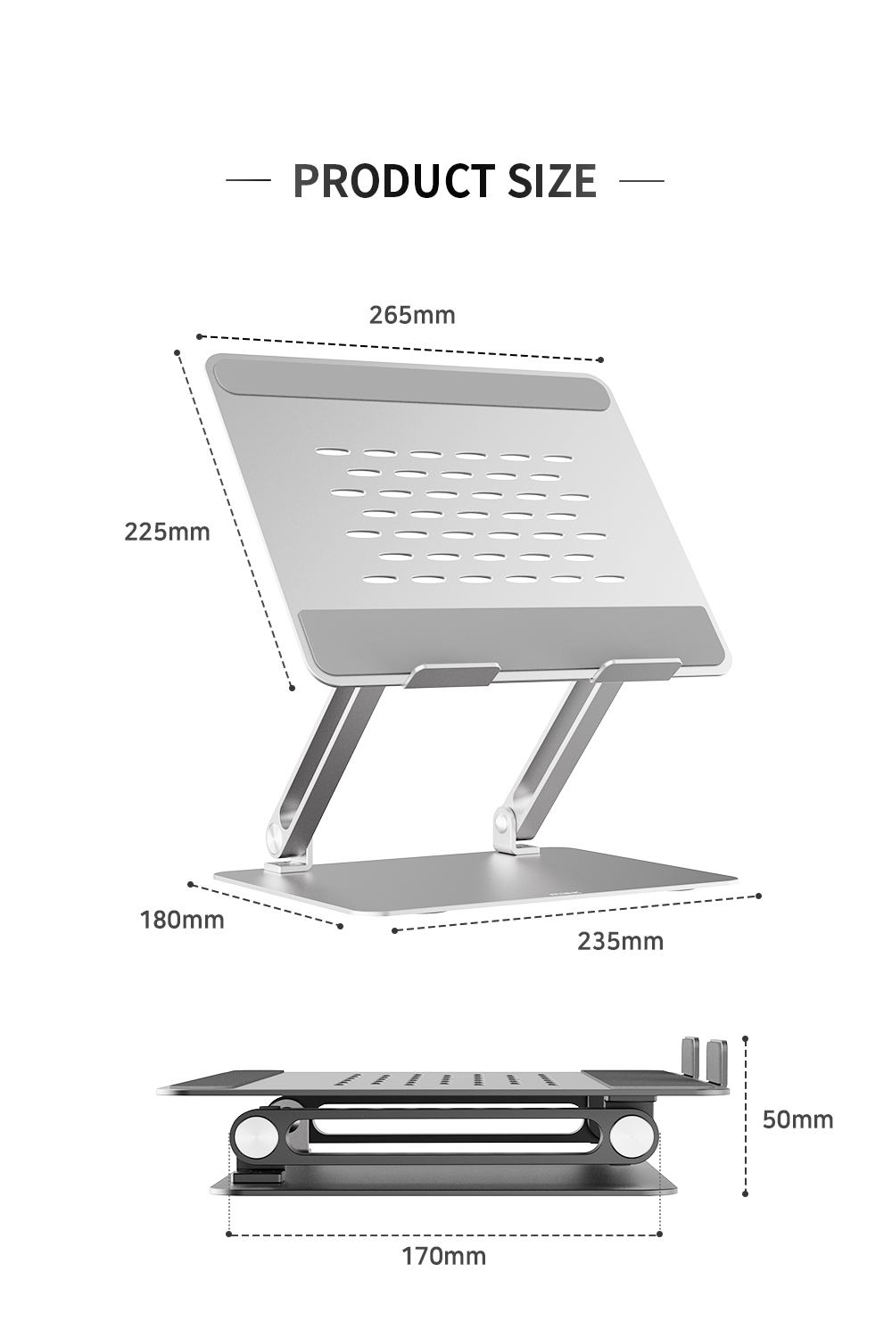 미아크 노트북 거치대 고급 알루미늄 받침 접이식