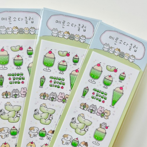[덩이나라] 메론소다 클럽 무광 씰스티커 : 소소로와