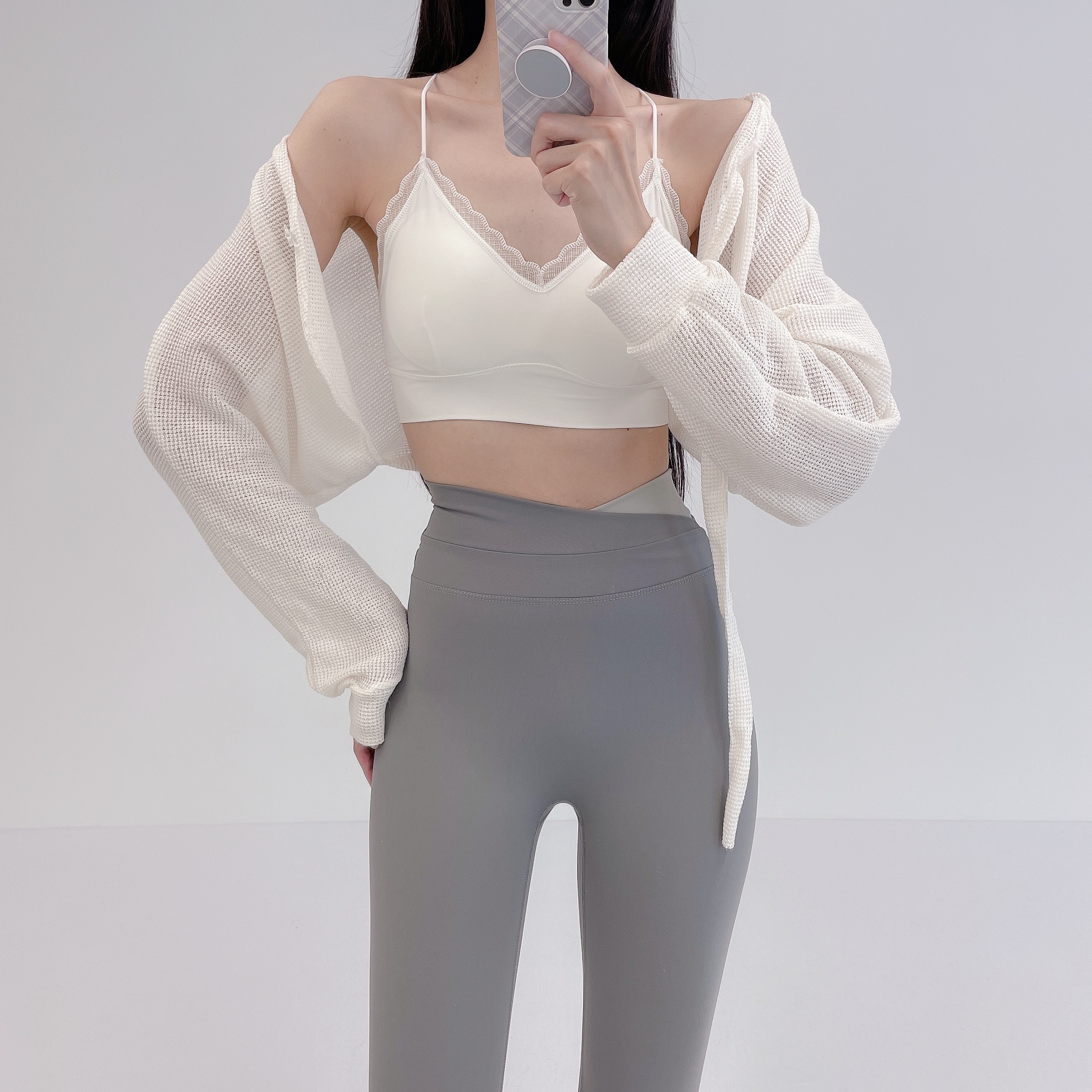 로라벨 루나 요가브라탑 필라테스복 여성 요가복 스포츠 나시 크롭 필라테스 요가 상의 옷 - 상세 이미지 4