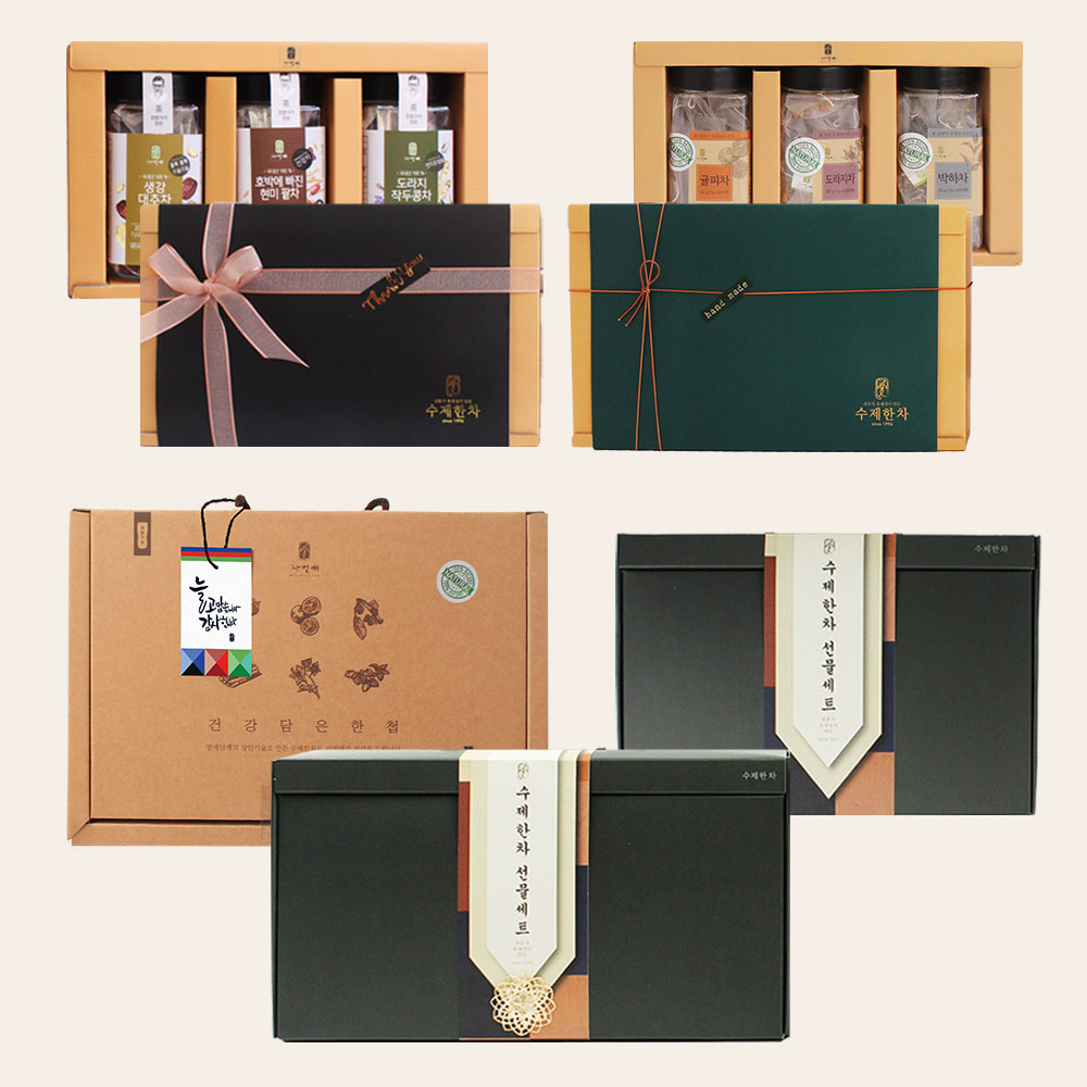 진명차 수제한차 2종 국산 목에 좋은 차 교수님 건강 선물 세트 20티백 - 메인 이미지
