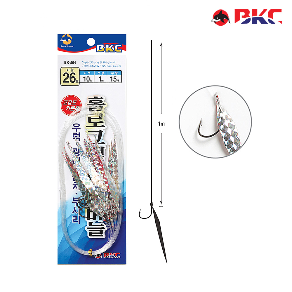 열기 우럭 채비 홀로그램 어피 바늘 BK-504 - 상품 이미지