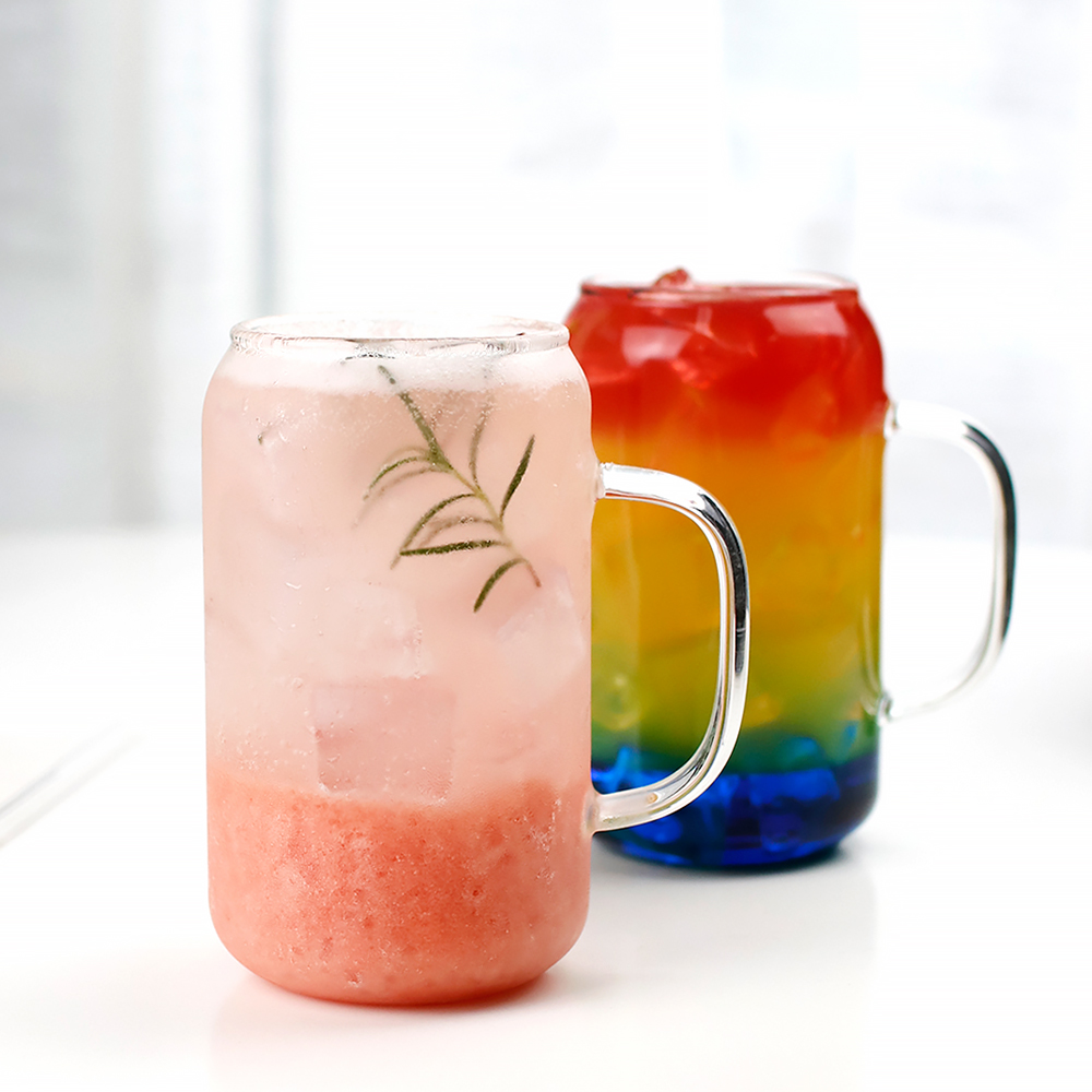 내열유리 홈카페 카페머그 유리컵세트 380ml, 4개, 비어캔(BCM380)