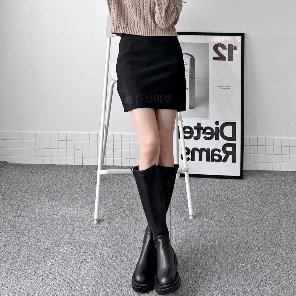 기본 하이웨스트 H라인 미니 속바지 치마 3컬러 - 상품 이미지