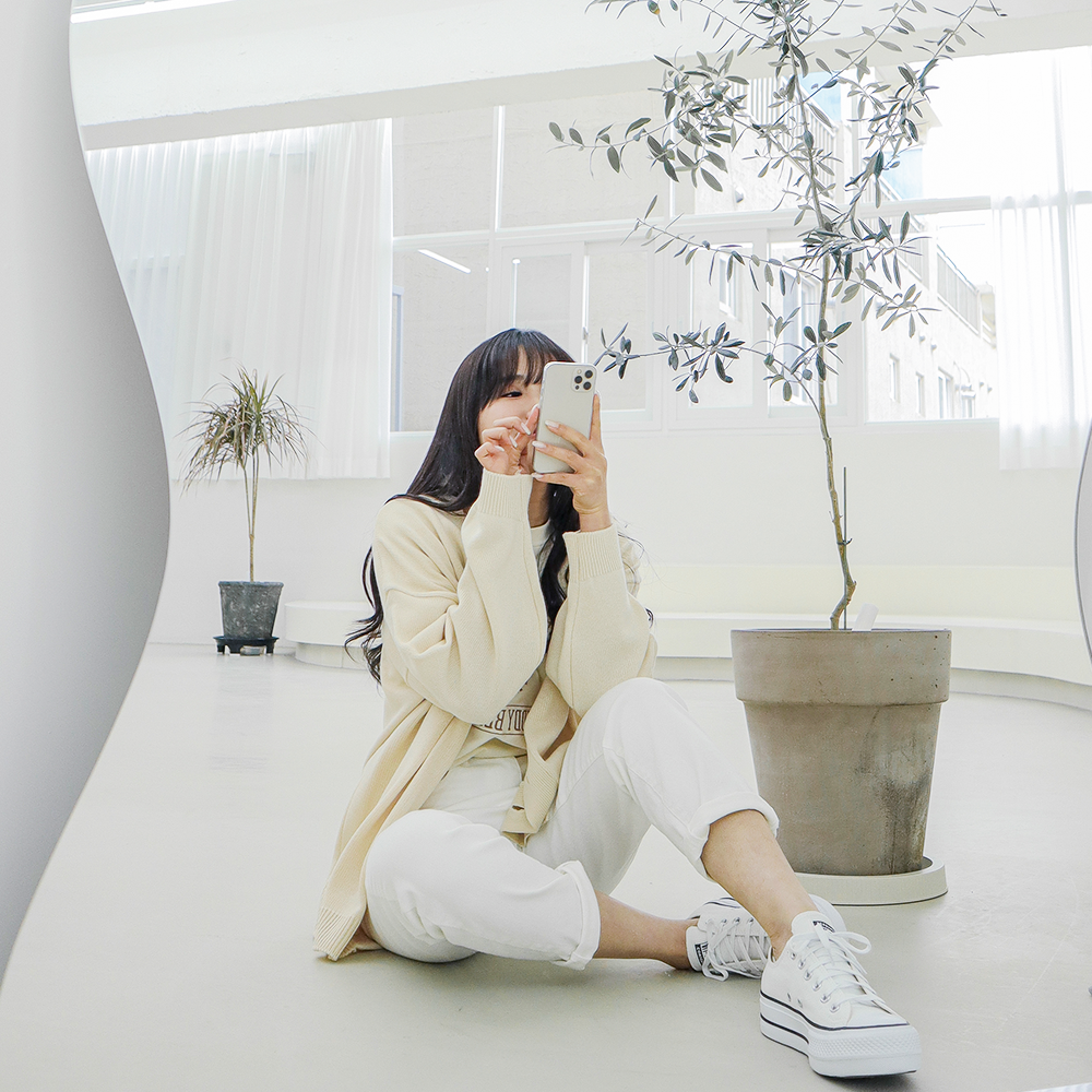 여성니트가디건 루즈핏 오버핏 브이넥 가을 봄 여자가디건 (애니타임) - 상세 이미지 5