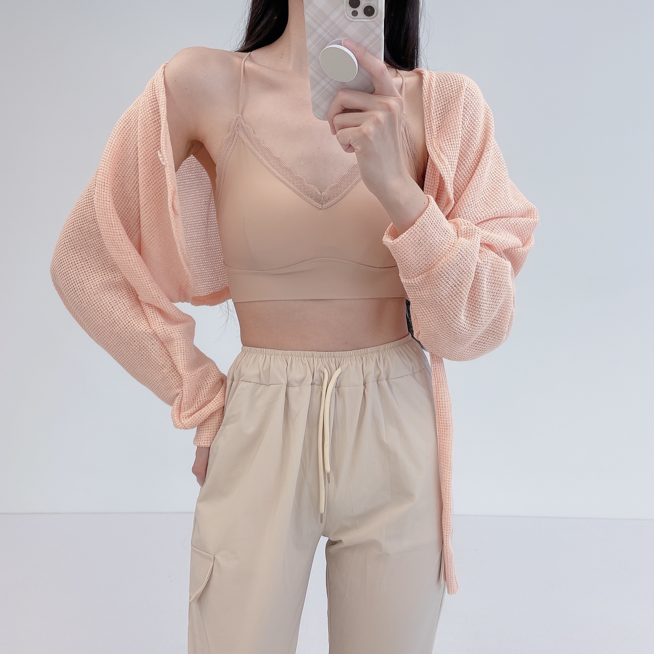 로라벨 루나 요가브라탑 필라테스복 여성 요가복 스포츠 나시 크롭 필라테스 요가 상의 옷 - 상세 이미지 3