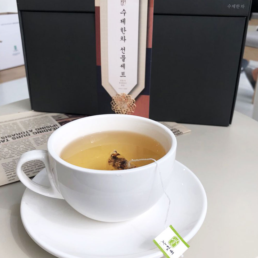 진명차 수제한차 2종 국산 목에 좋은 차 교수님 건강 선물 세트 20티백 - 상세 이미지 4