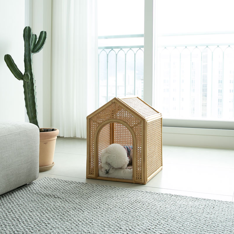 고양이숨숨집 내추럴 라탄 애견 반려동물 하우스 소형 강아지집