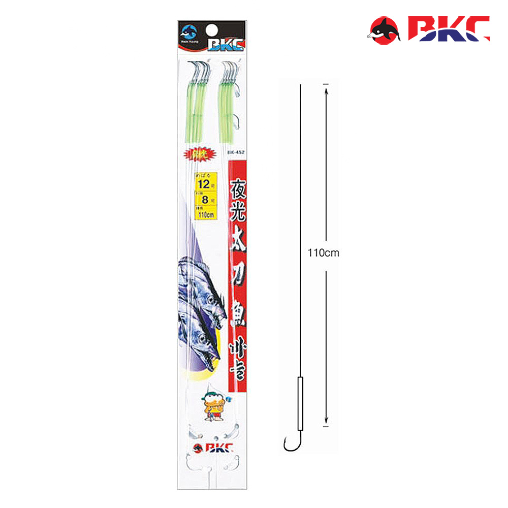 갈치바늘 묶음 채비 내만갈치 야광 갈치 전용 메바루 훅 BK-461 12호