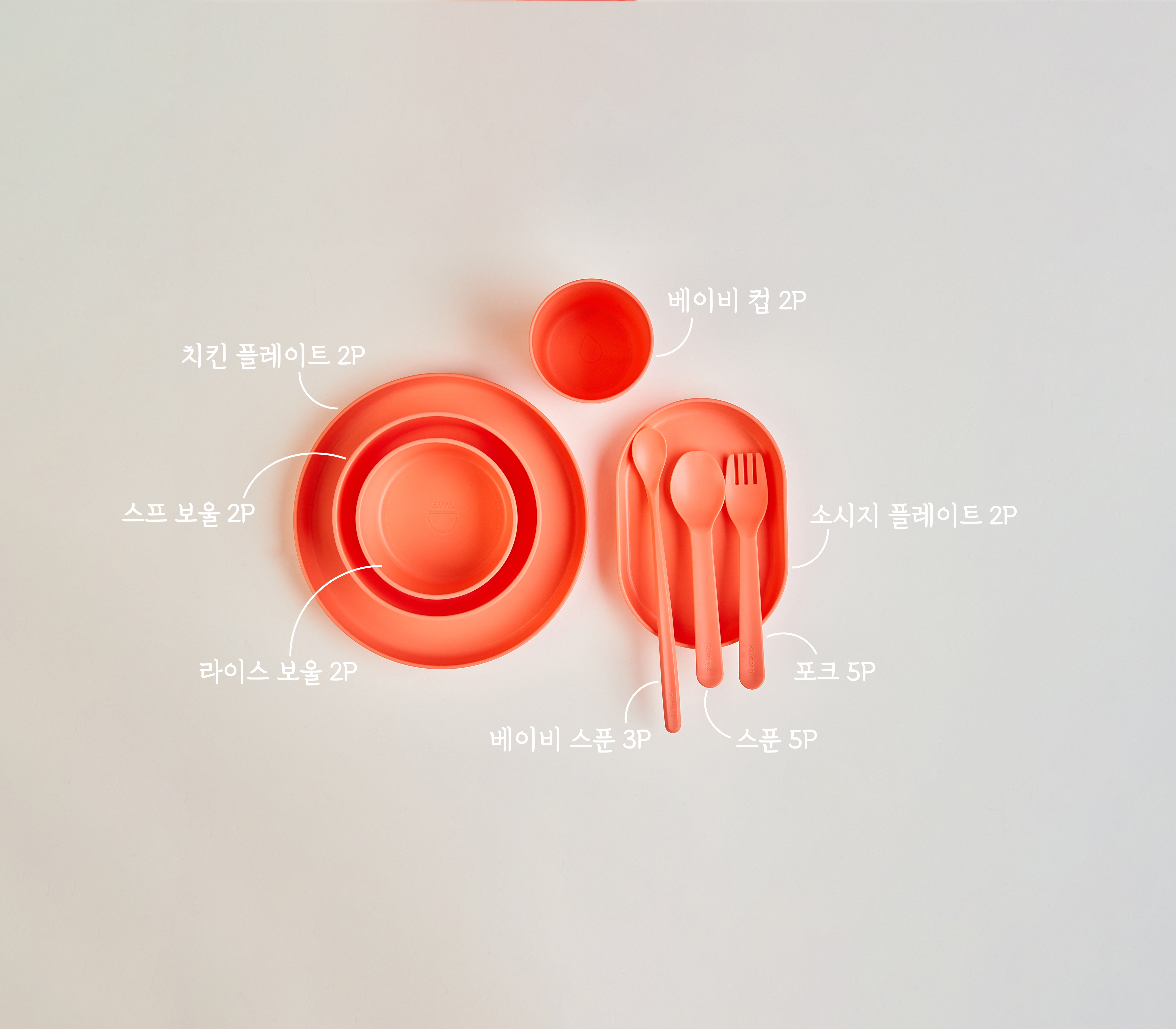 심통 트레이 23P 풀패키지 구성 자기주도식 아기그릇 이유식 유아식기 세트 - 상세 이미지 3
