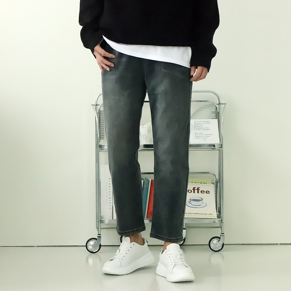 남자청바지 남자 허벅돼 데님 고무줄 청바지 - 상세 이미지 2