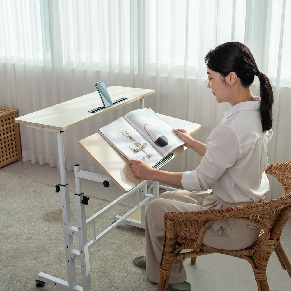 높이조절 스탠딩 책상 테이블 모션 데스크 높낮이조절 키다리 높은 60x60