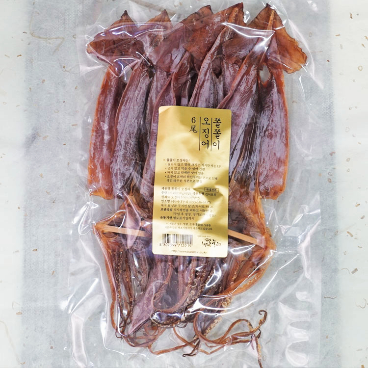 [바다누리] 굽지 않아도 맛있는, 짜지 않고 담백한 쫄쫄이오징어 4-5미 230g이상 이미지 7