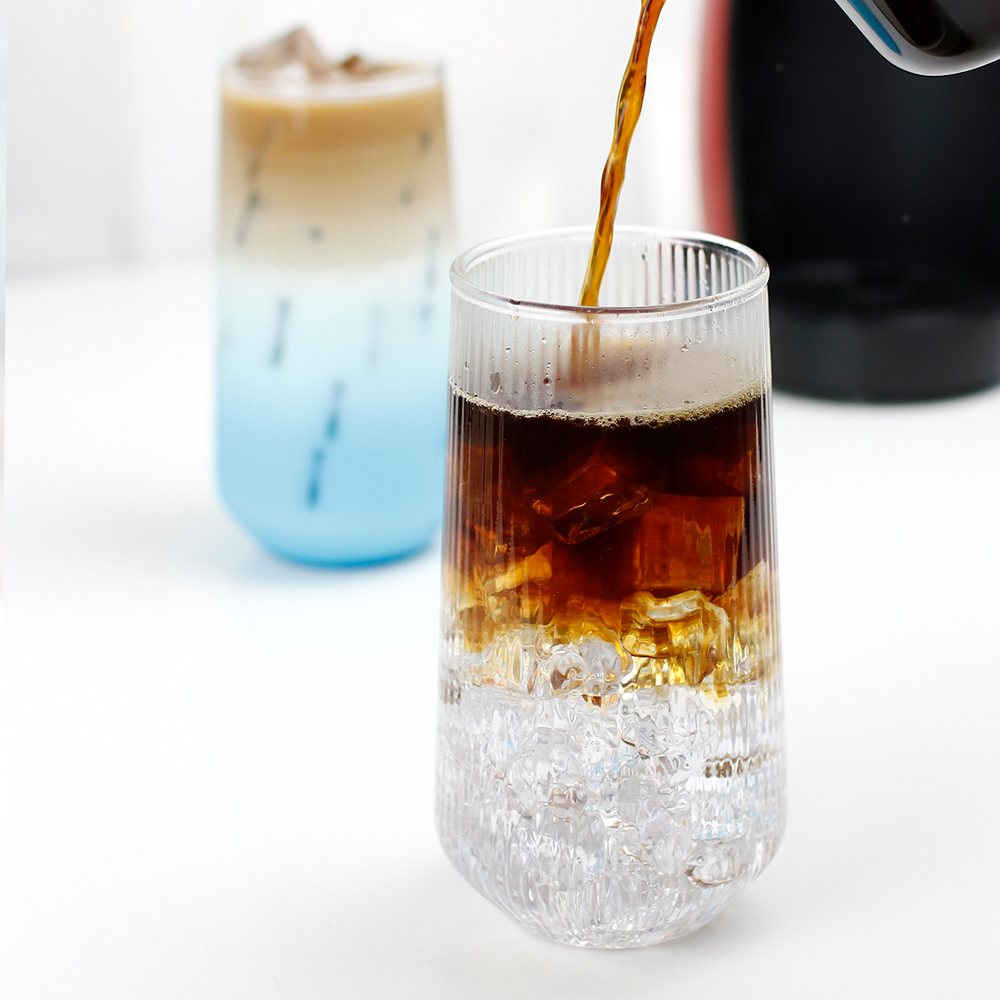 내열유리 홈카페 카페머그 유리컵세트 470ml, 4개, 칼립소플리츠(CTU-10) - 상세 이미지 3