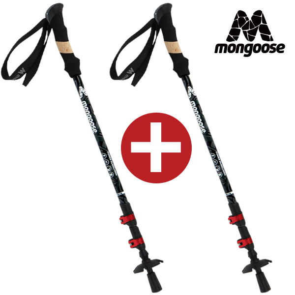 몽구스 스타블 3단 등산스틱 2개 초경량 튼튼 트레킹 지팡이 등산용품