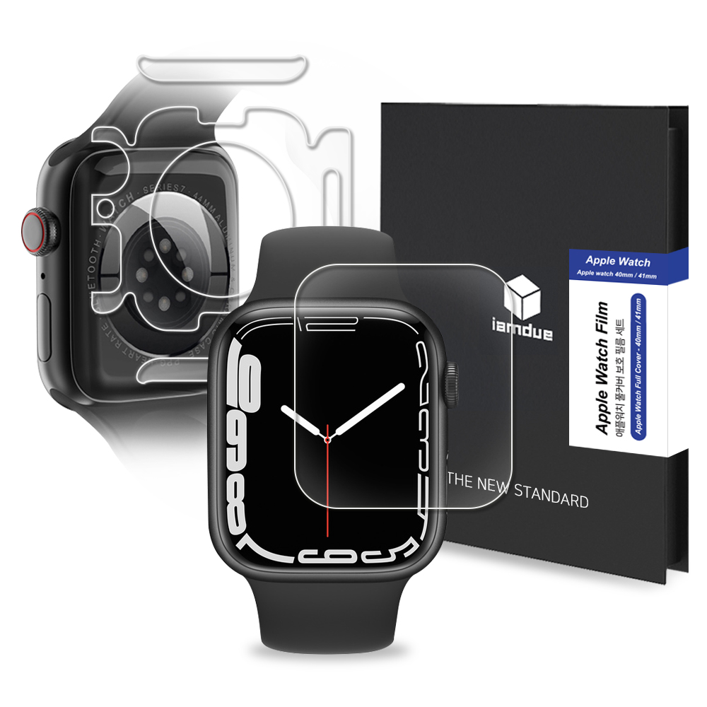 애플워치 8 7 6 5 세대 SE 2 풀커버 액정보호필름 측후면 풀세트 2매 45mm / 44mm 공용