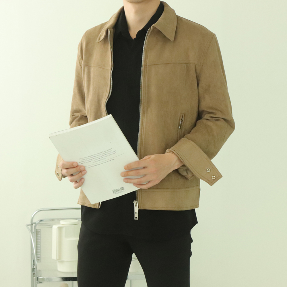 남자자켓 집업 트러커 스웨이드 자켓 - 메인 이미지