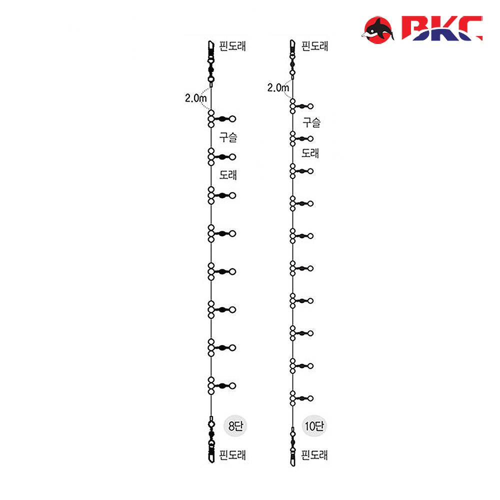 백경 선상 갈치 원줄 기둥줄 낚시 채비 BK-490 40-8단 - 상세 이미지 3