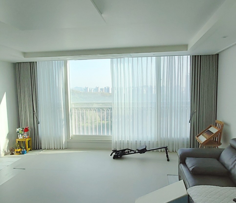 [ 익일배송 ] 코지앳홈 린넨스타일화이트 거실속커튼2장세트 사이즈별5종