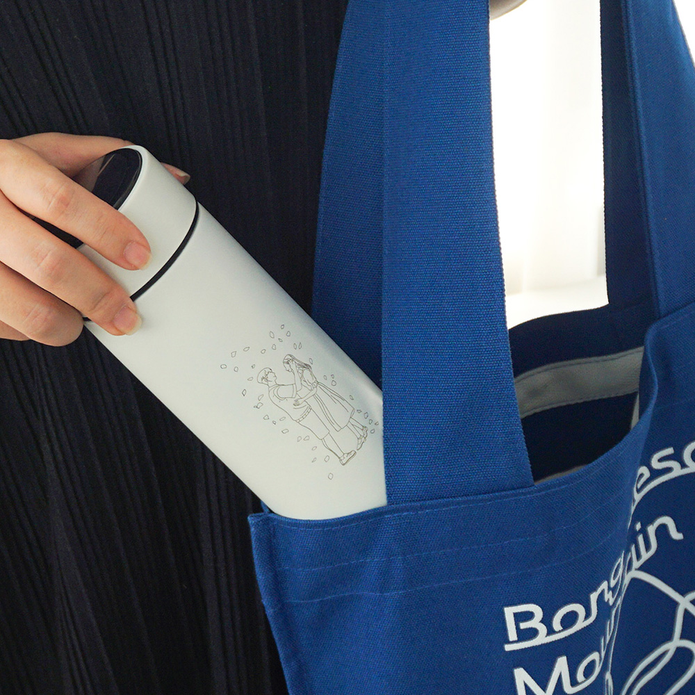 텀블러 주문제작 각인 커플 드로잉 문구 클립형블랙