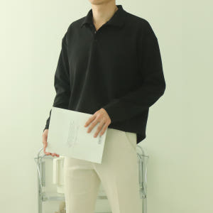 남자카라티 구김없는 오버핏 헨리넥 남자긴팔티셔츠 착용 후기 | 사이즈/핏 총정리 - 상품 이미지 1