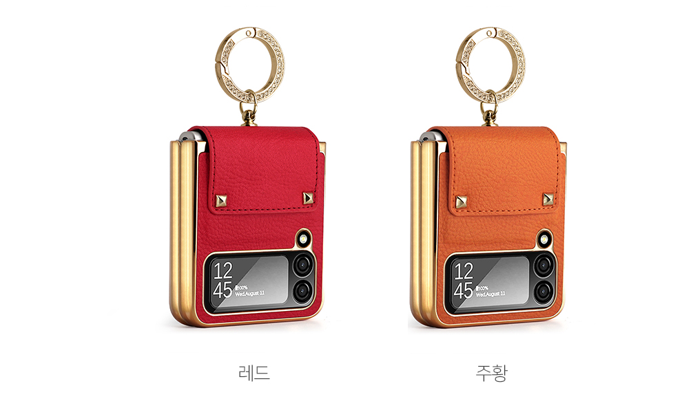 갤럭시 Z플립4 케이스 힌지보호 풀커버 가죽 지플립4 - 상세 이미지 4