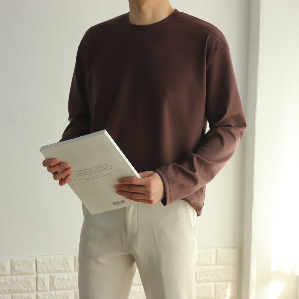 남자긴팔티셔츠 오버핏 이너 레이어드 티셔츠 이미지 4