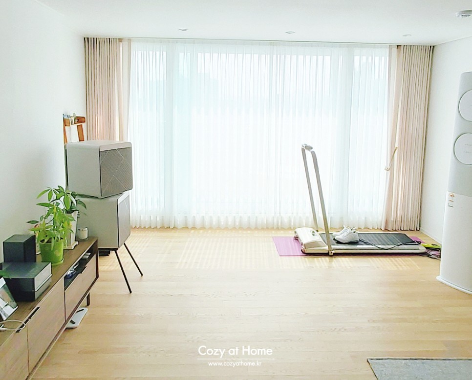 [ 익일배송 ] 코지앳홈 린넨스타일화이트 거실속커튼2장세트 사이즈별5종