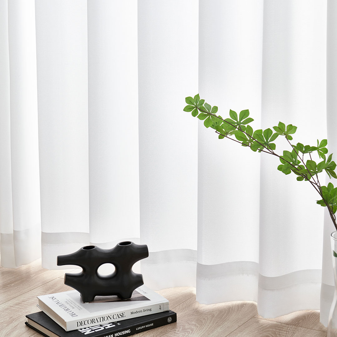 [맞춤커튼] 국내생산 이음선없는 도톰차르르 나비주름 화이트 쉬폰 거실 안방 속커튼