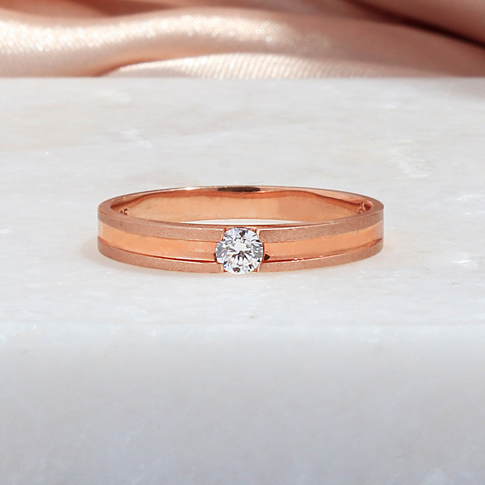 1부 랩 다이아 커플링 모노 라인 기념일 선물 데일리 심플 커플 반지 14K 18K