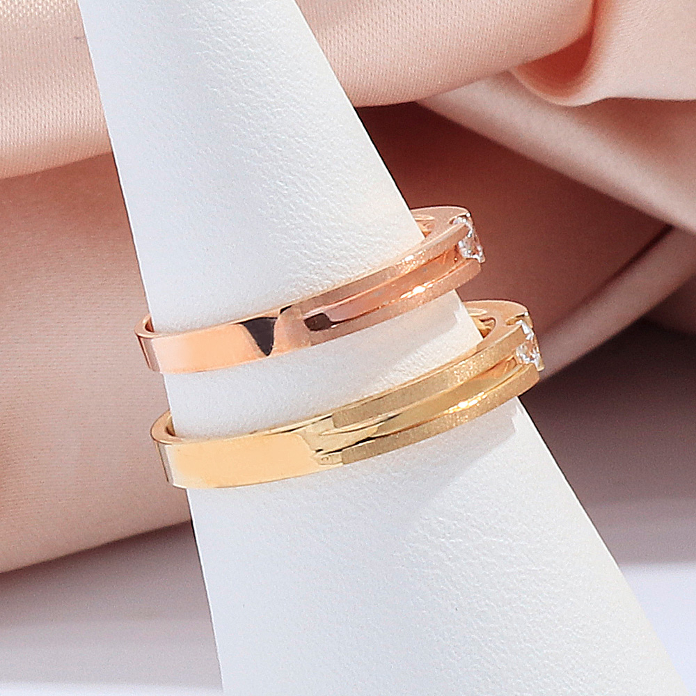 1부 랩 다이아 커플링 모노 라인 기념일 선물 데일리 심플 커플 반지 14K 18K