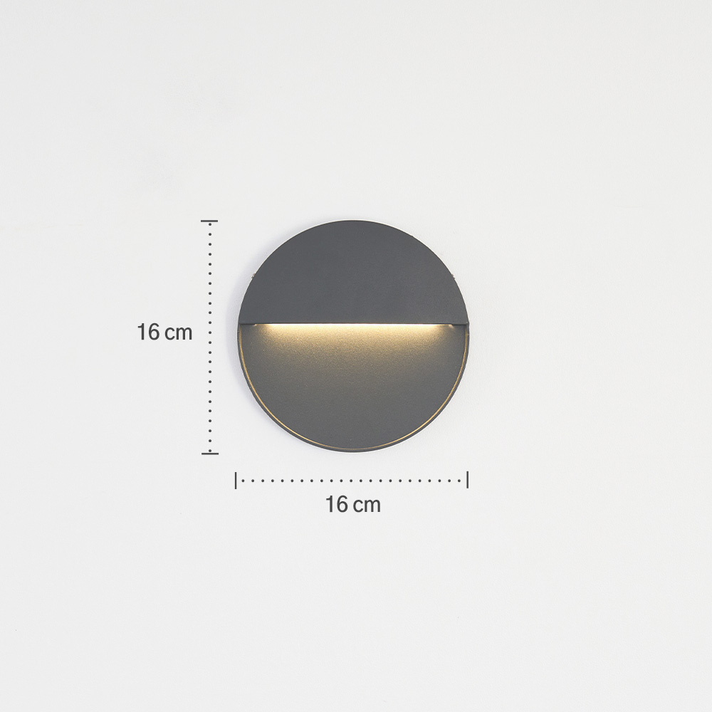 LED 벽등 벽조명 외부 컨버스 원형 3W 계단 정원 베란다 복도 인테리어 - 상세 이미지 5