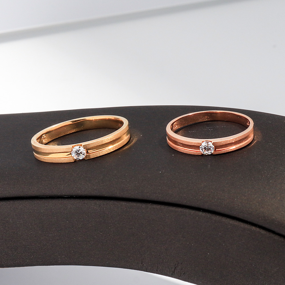 1부 랩 다이아 커플링 모노 라인 기념일 선물 데일리 심플 커플 반지 14K 18K