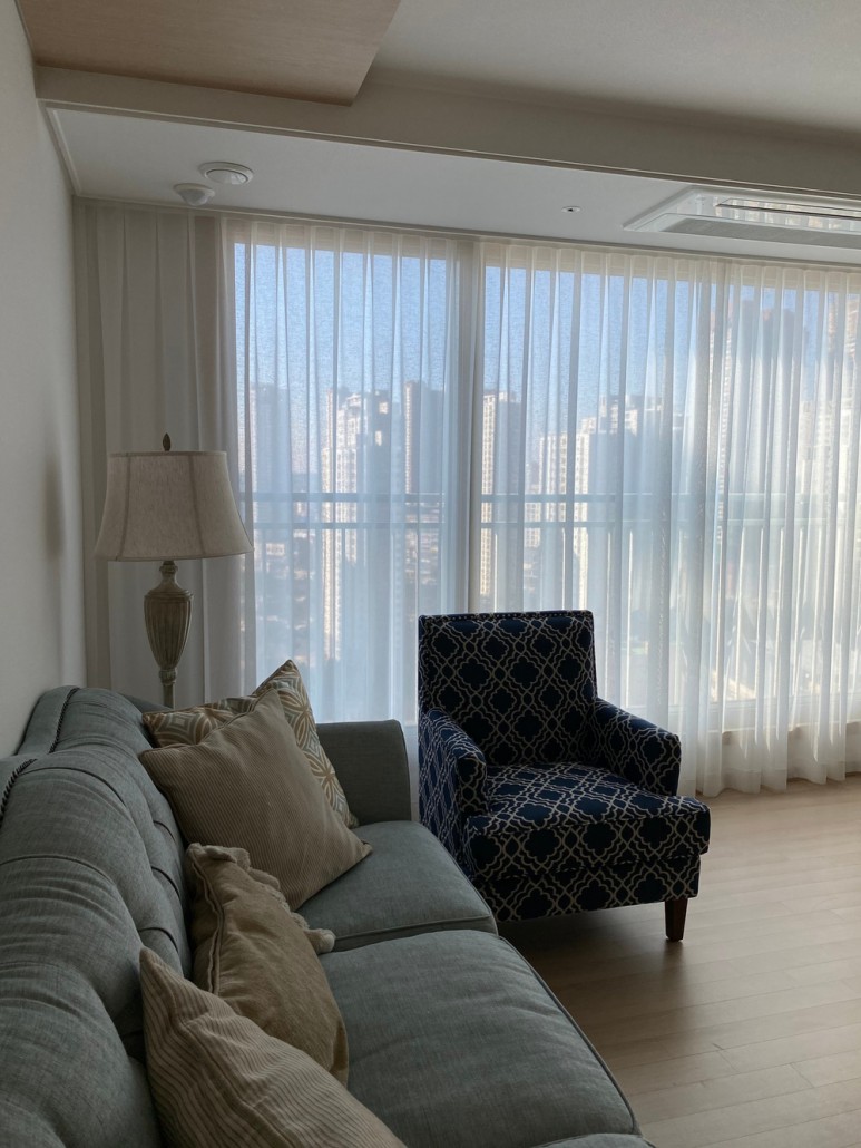 [ 익일배송 ] 코지앳홈 린넨스타일화이트 거실속커튼2장세트 사이즈별5종