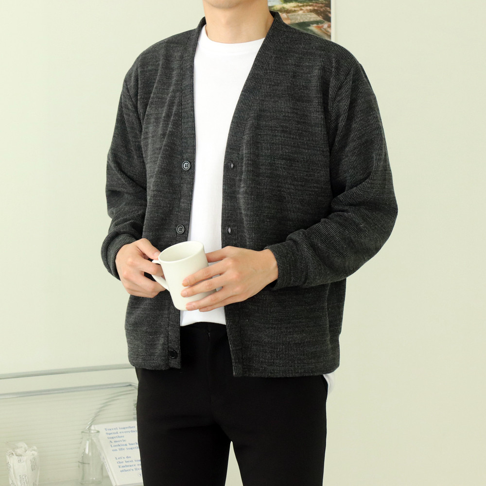남자가디건 구김없는 브이넥 빅사이즈 남자니트가디건 제품 이미지