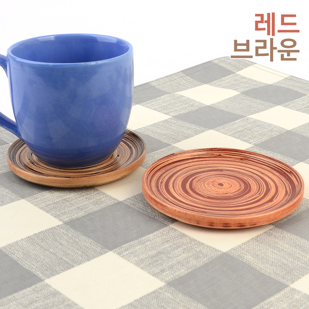 원목 티 코스터 나무 우드 컵받침 커피잔 티 차 받침 - 상세 이미지 2