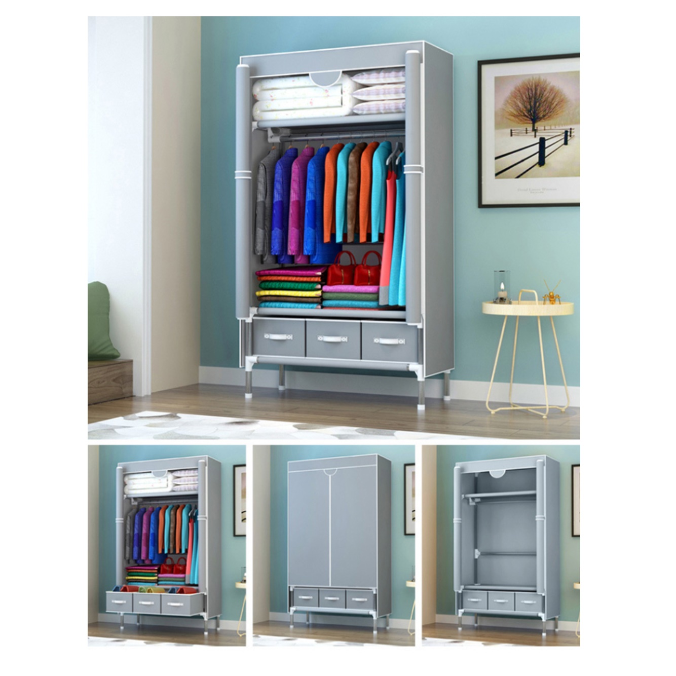 간이옷장 간편 미니장농 소형 옷장 원룸 조립식 장롱 - 상세 이미지 2