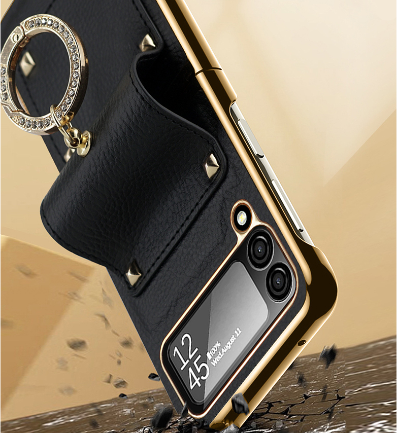 갤럭시 Z플립4 케이스 힌지보호 풀커버 가죽 지플립4 - 상세 이미지 5