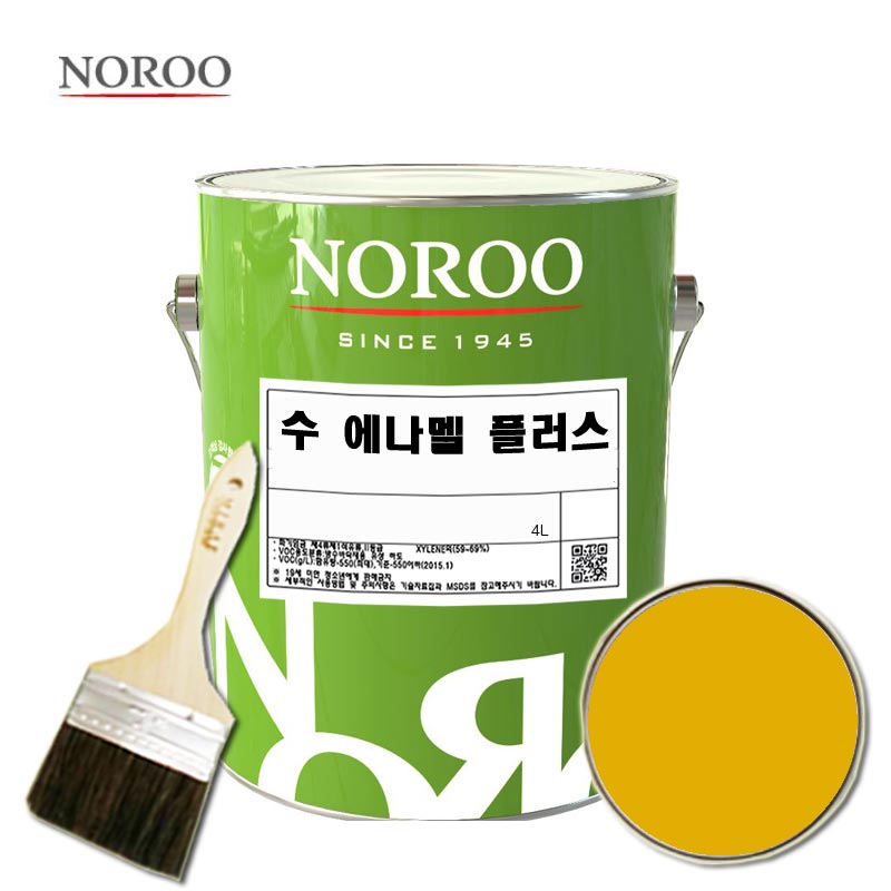 노루 수 에나멜 플러스 유성 에나멜 페인트 4L 노란색 - 상품 이미지