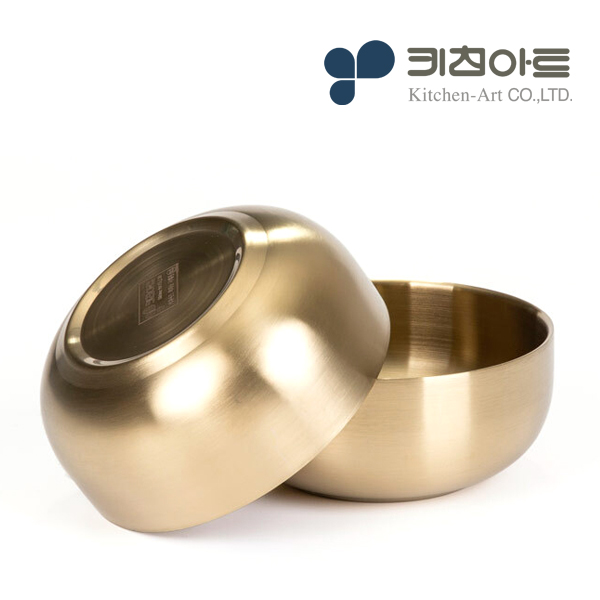 키친아트 티타늄 국그릇 이중 스텐 한정식 국 대접 (중) - 상품 이미지