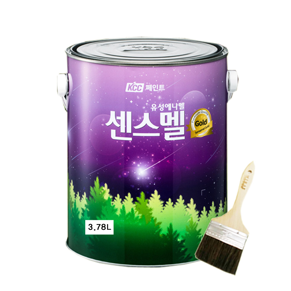 KCC 센스멜골드 3.78L 에나멜페인트 반광백색 - 메인 이미지