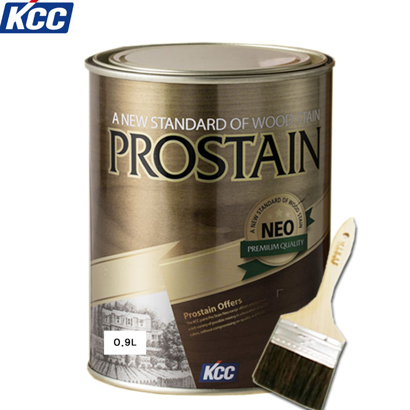 KCC페인트 프로스테인 오일스테인 0.9L 방부목 페인트 크리어