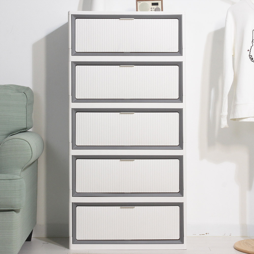 플라스틱수납함 모듈 리빙박스 옷 소품 정리함 폴드 수납함 400 3단