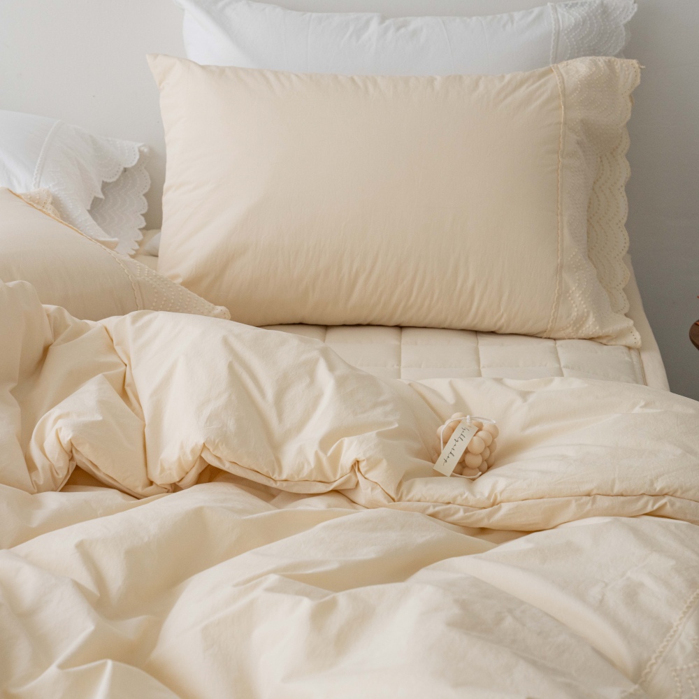 차렵이불세트 오가닉 코튼 순면 신혼 호텔 프릴 침구 이불 세트