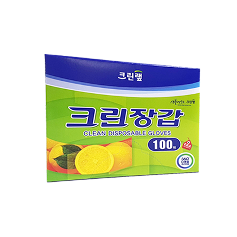 크린랲 크린장갑 위생장갑 일회용 비닐장갑 100매 - 상품 이미지