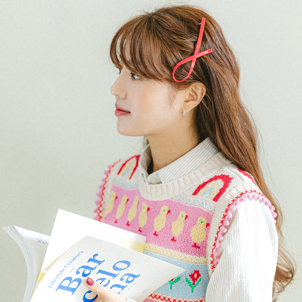 슬림리본 헤어핀 - 상품 이미지