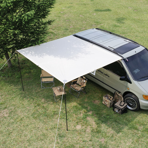 디얼스 미니 렉타 타프 캠핑 차박 캠핑용 그늘막 아이보리