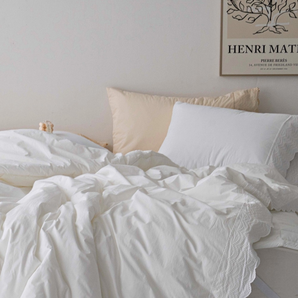 차렵이불세트 오가닉 코튼 순면 신혼 호텔 프릴 침구 이불 세트